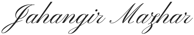 Jahangir Mazhar signature